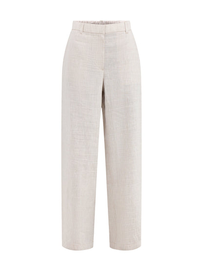 High Waisted Wide Leg Trousers Beige