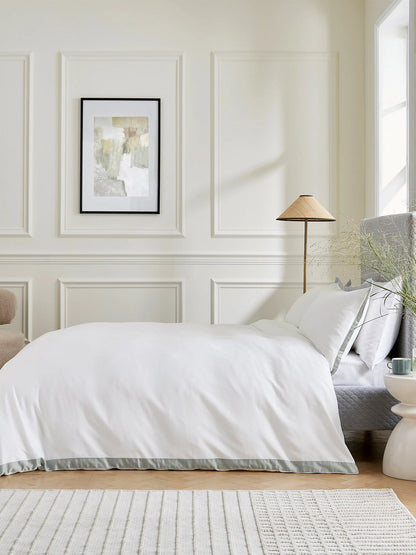 Olenna Cotton Sateen Double Duvet Cover Set Silver