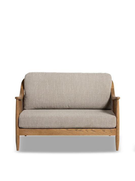 Yardley Green Fabric 2 Seater Sofa With Rattan
