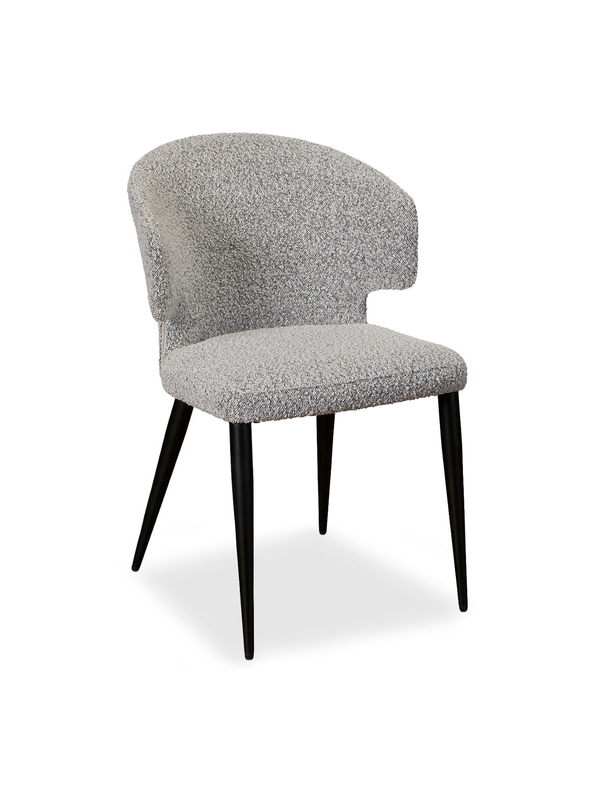 Boucle Fabric Dining Chair Grey
