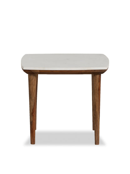 Vida Marble and Wood Side Table