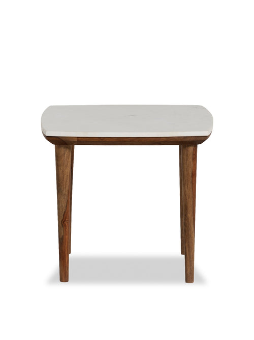 Vida Marble and Wood Side Table