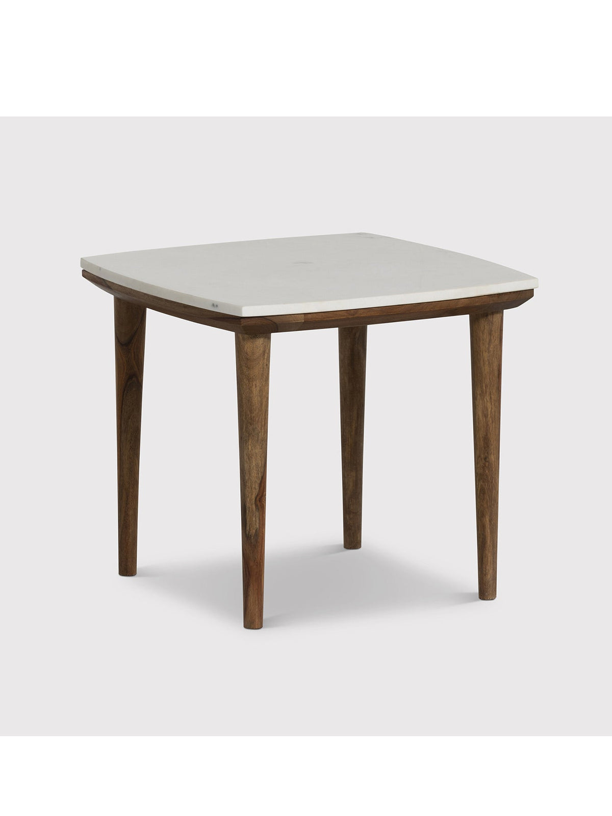 Vida Marble and Wood Side Table
