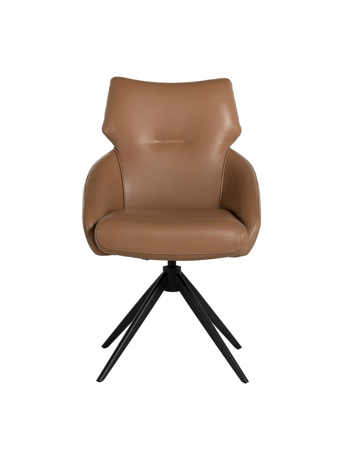 Allier Leather Swivel Dining Chair Brown