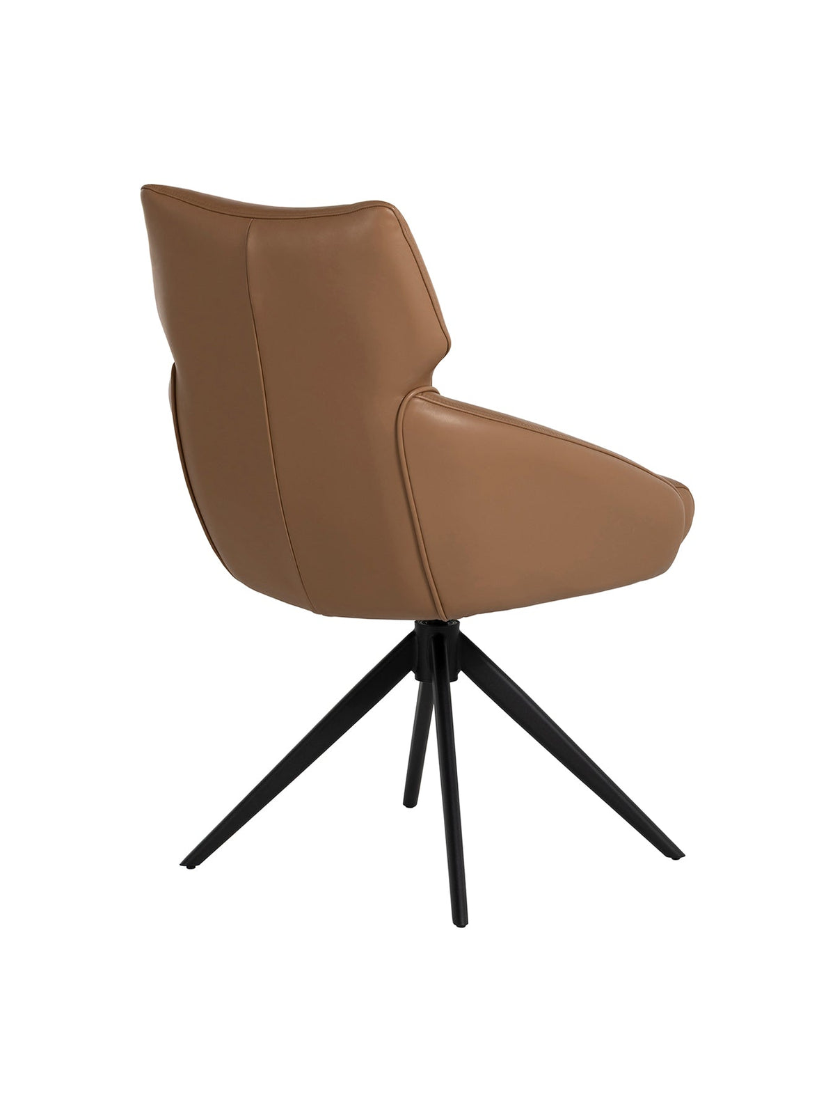 Allier Leather Swivel Dining Chair Brown