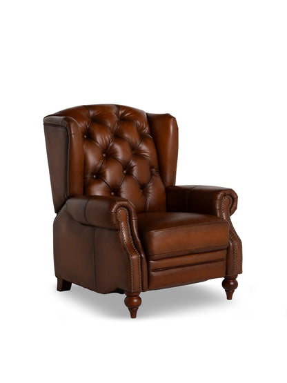 Ullswater Brown Leather Buttoned Armchair With Electric Reclining