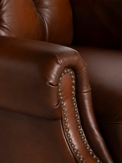 Ullswater Brown Leather Buttoned Armchair With Electric Reclining
