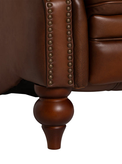 Ullswater Brown Leather Buttoned Armchair With Electric Reclining