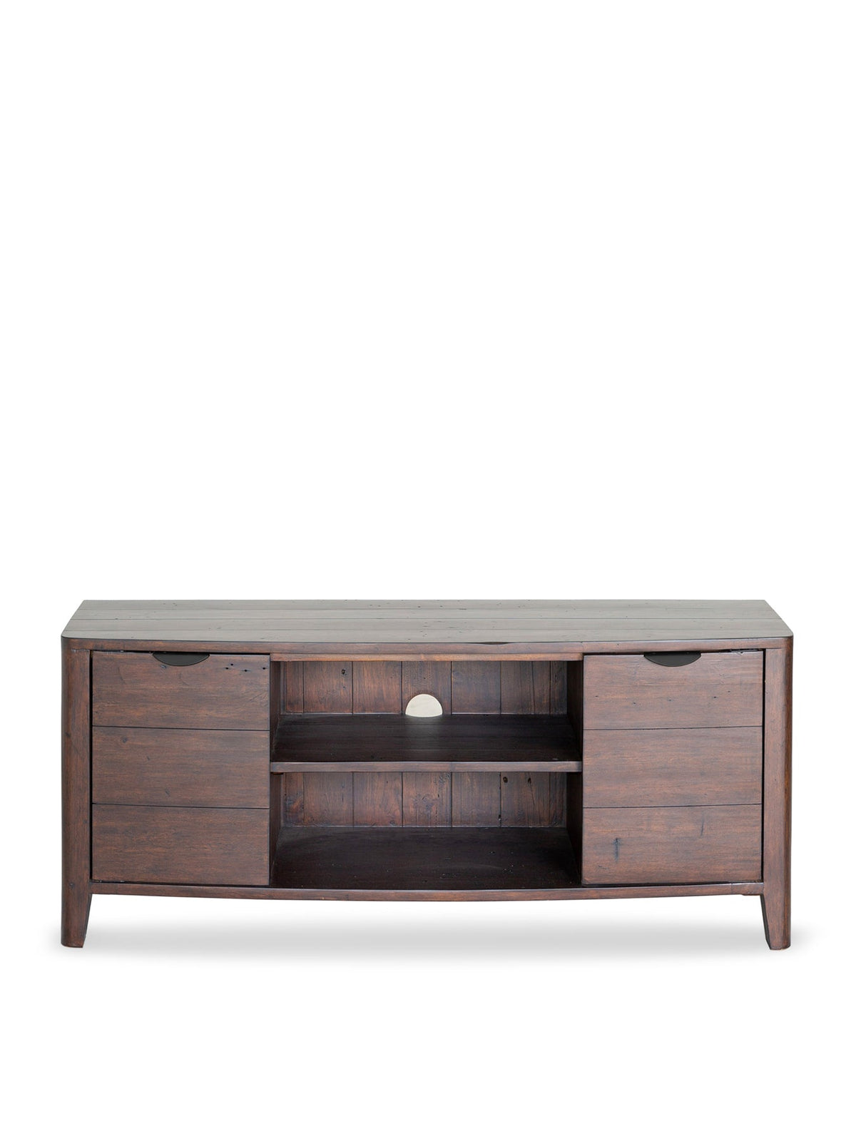 Zermatt Dark Brown Reclaimed Wood 2 Door 2 Shelves TV Unit