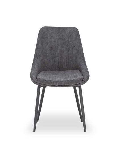 Emmett Cord Fabric Dining Chair Grey