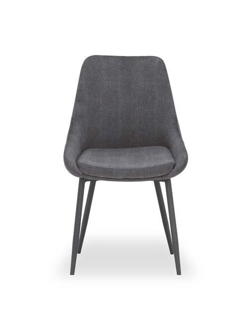 Emmett Cord Fabric Dining Chair Grey