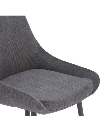 Emmett Cord Fabric Dining Chair Grey