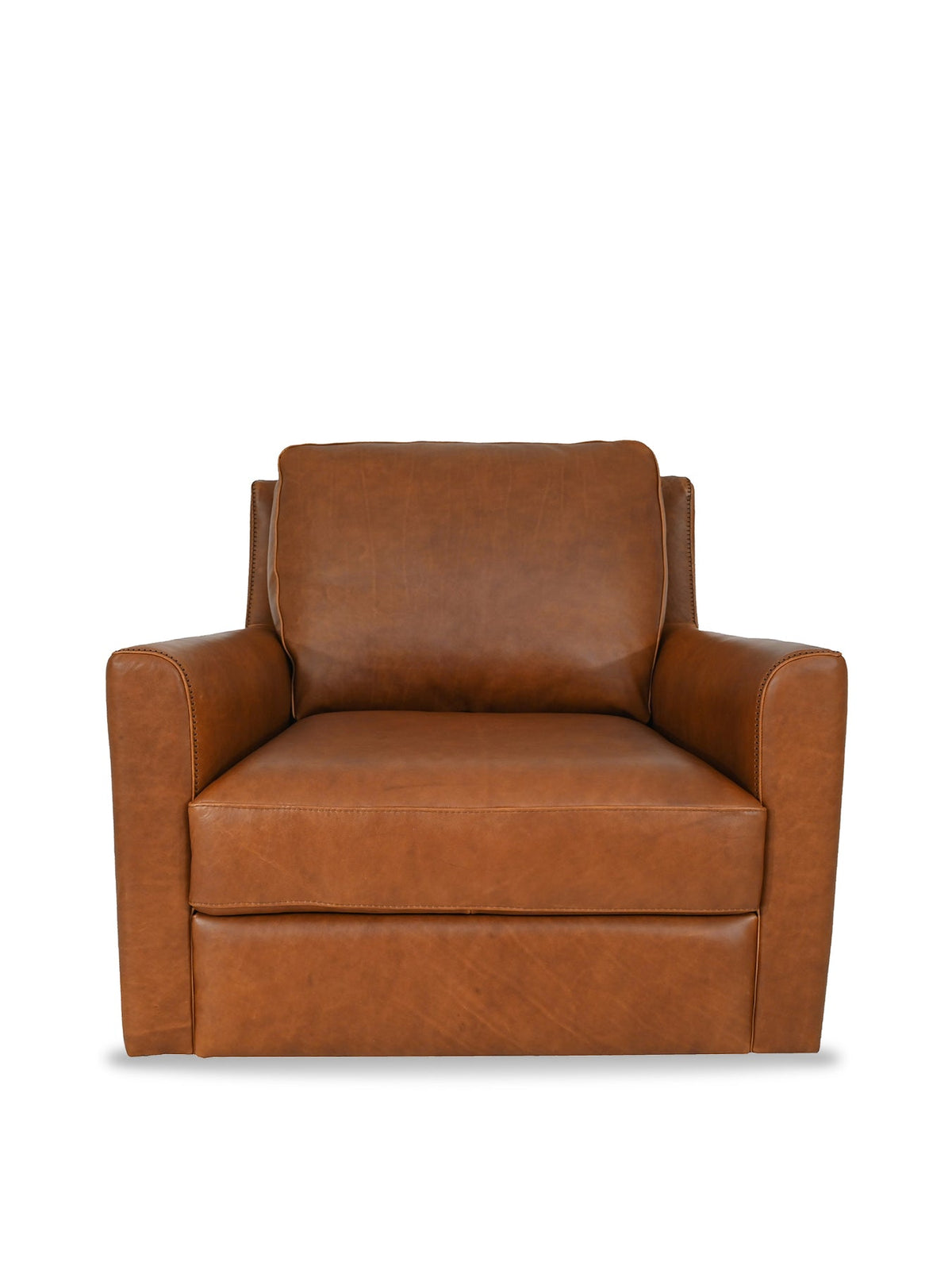 Albard Brown Leather Swivel Chair