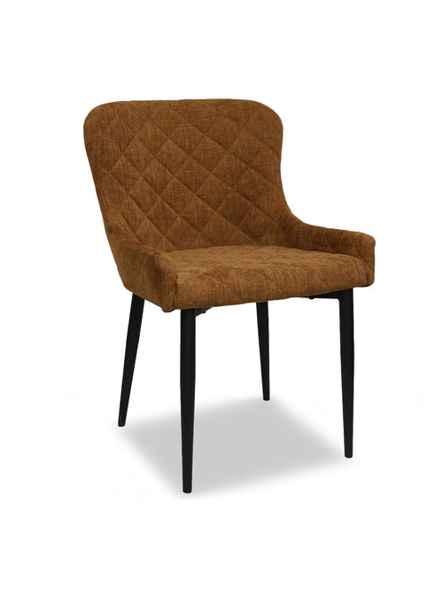 Rivington Velvet Quilted Dining Chair Orange