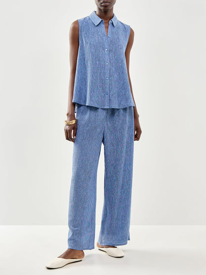 Wide Ankle Trousers Blue