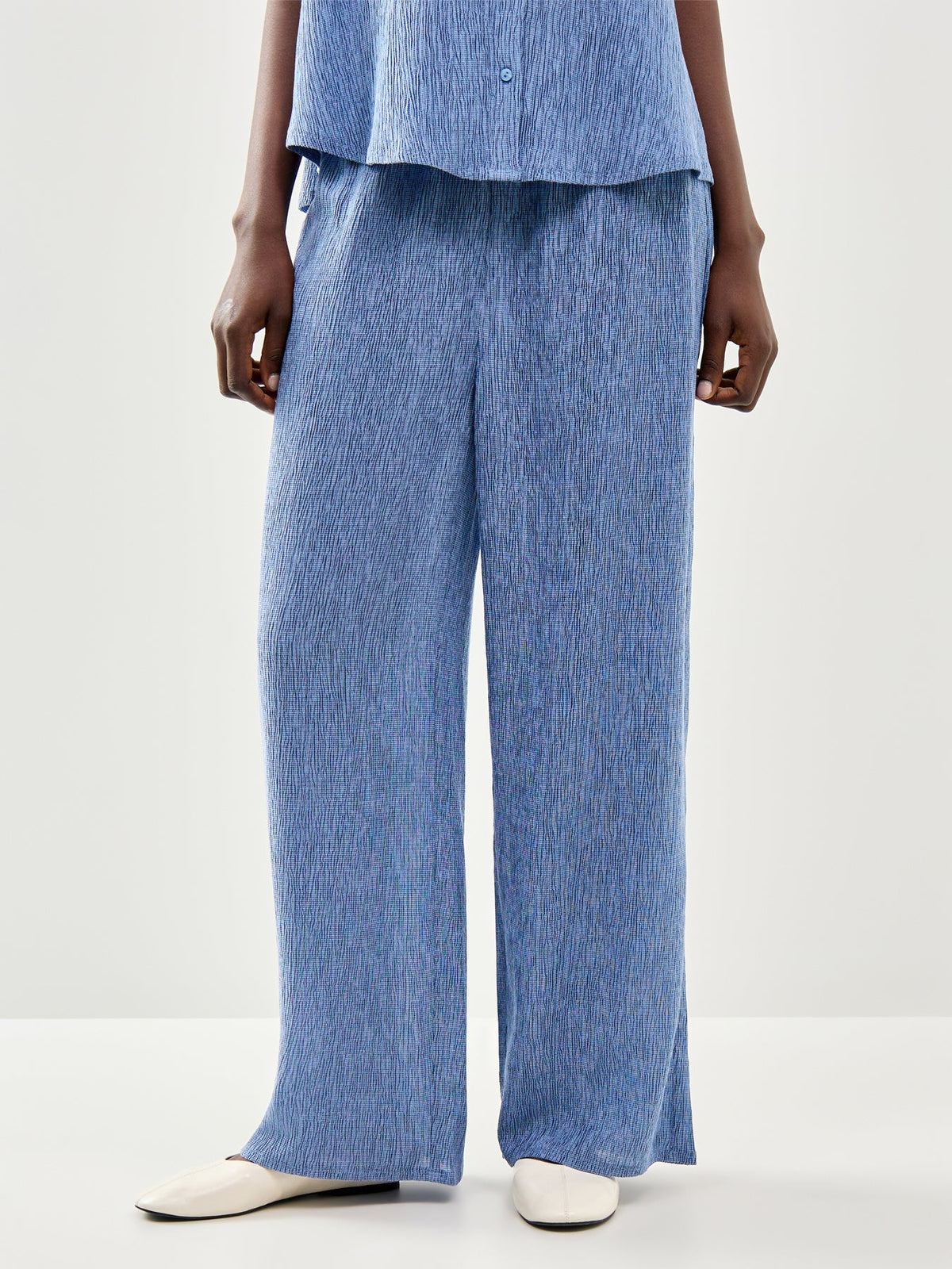 Wide Ankle Trousers Blue