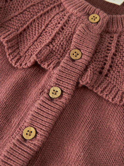 Organic Cotton Blend Knitted Cardigan Pink
