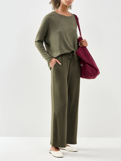 Biara 74 Wide Leg Trousers Khaki