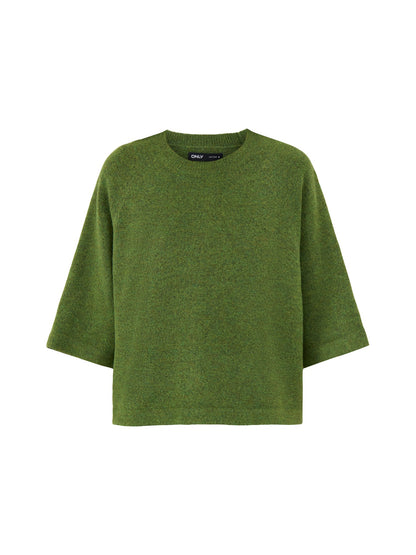 Simni Three Quarter Sleeve Knitted Jumper Green