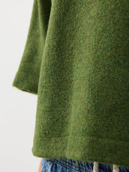 Simni Three Quarter Sleeve Knitted Jumper Green