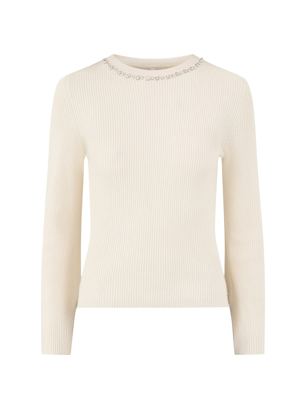 Natascha Bling Crew Neck Jumper Cream