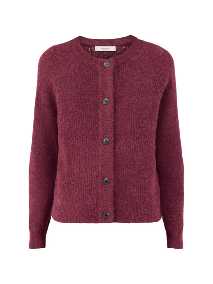 Lulu Knit Short Cardigan Burgundy