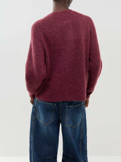 Lulu Knit Short Cardigan Burgundy