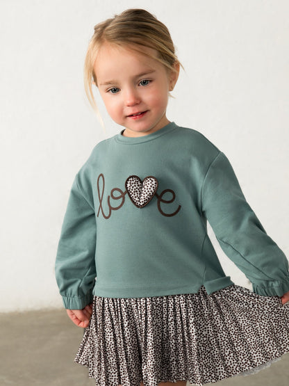 Baby's Cotton Blend Plush Combined Dress