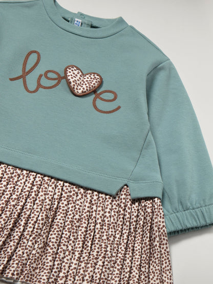 Baby's Cotton Blend Plush Combined Dress