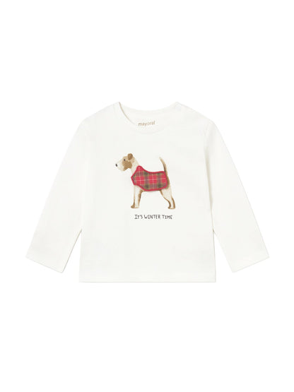Baby Appliqué Long Sleeve T-Shirt Cream