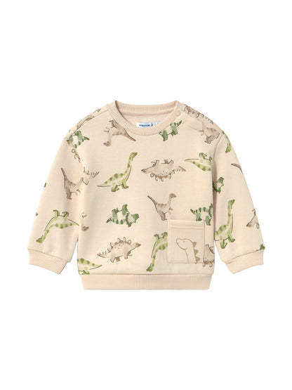 Baby Patterned Sweatshirt Cream