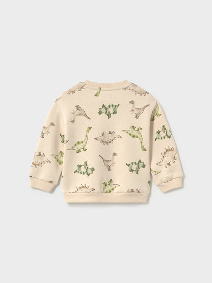 Baby Patterned Sweatshirt Cream