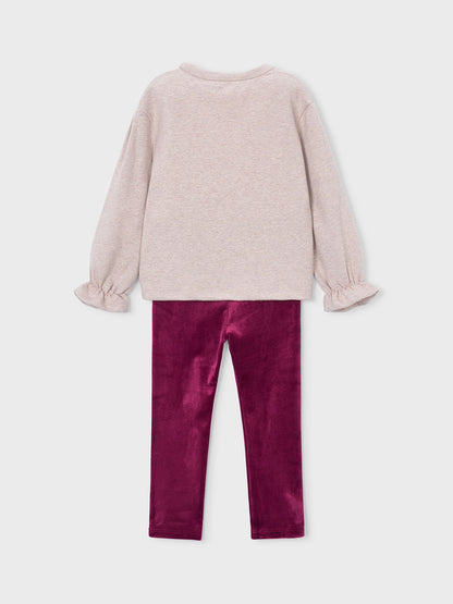 Bows Leggings Set - Raspberry