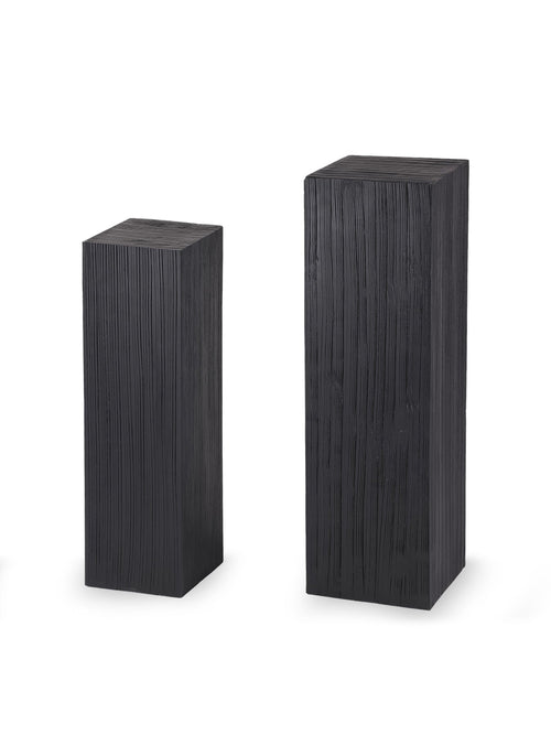 Sienna Wooden Plinth Nested Set Of Two Black