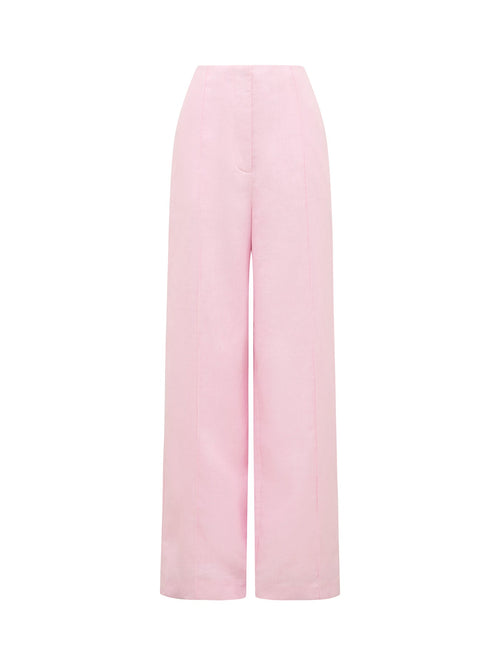 Posey Linen Wide Leg Trousers Pink
