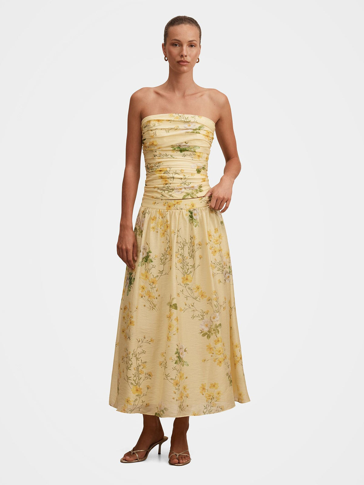 Palmer Pleated Skirt Printed Yellow
