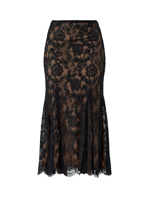 Lace Midi Skirt Black