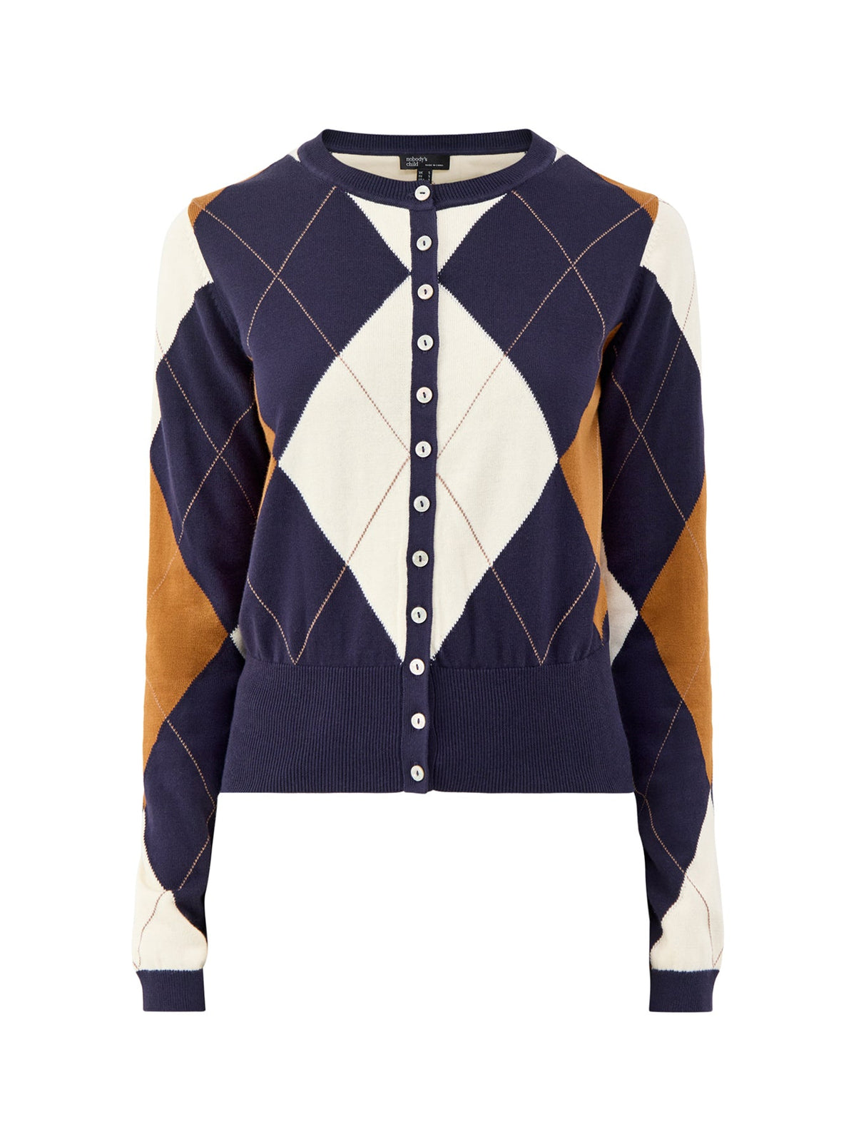 Argyle long sleeve Cardigan Multi