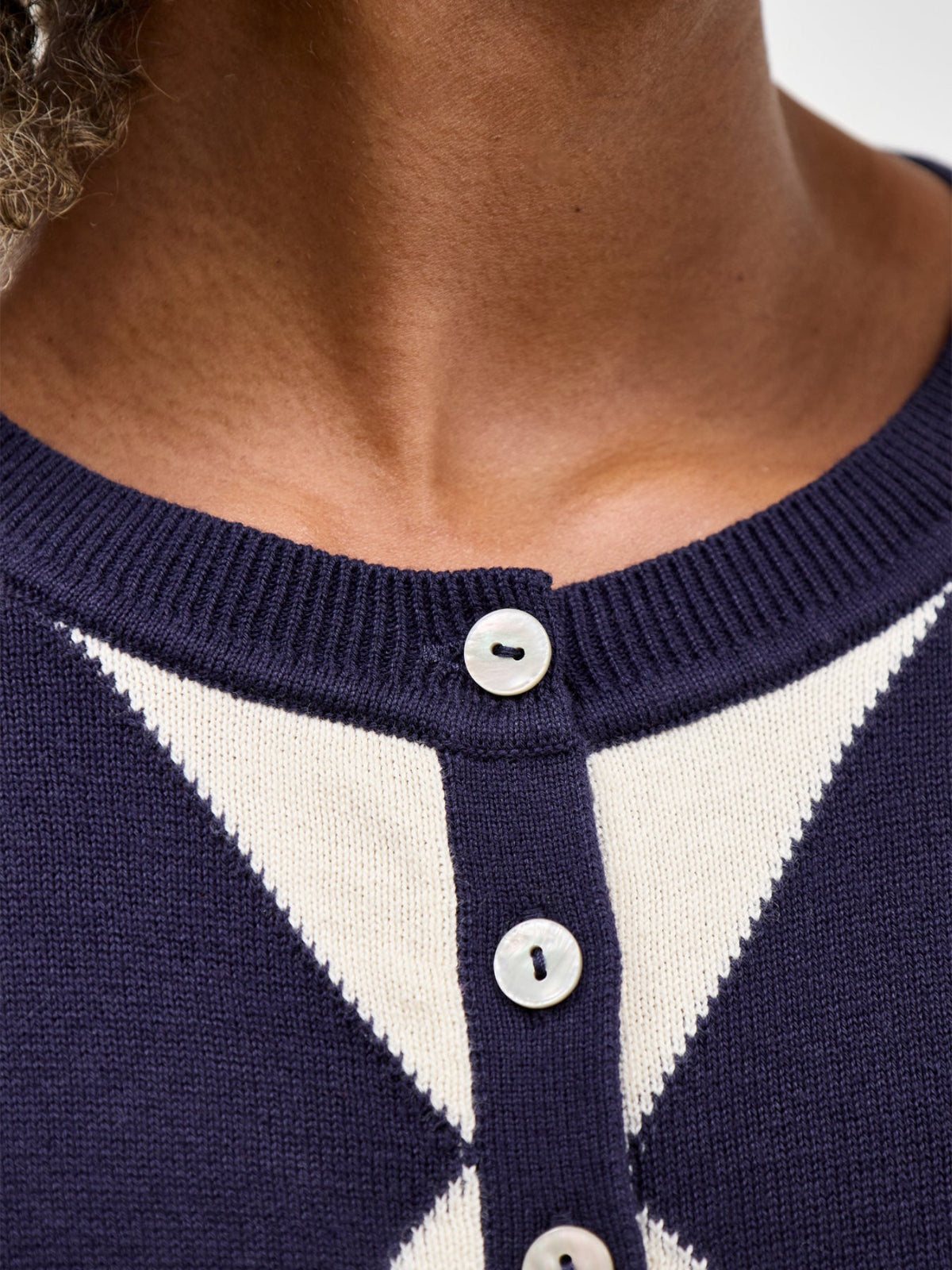 Argyle long sleeve Cardigan Multi