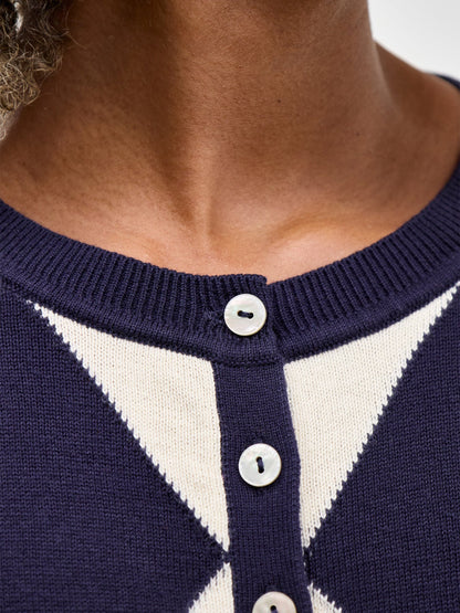 Argyle long sleeve Cardigan Multi