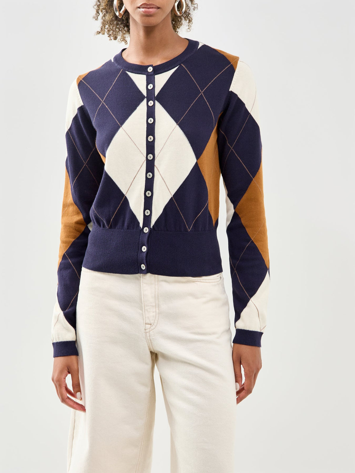 Argyle long sleeve Cardigan Multi