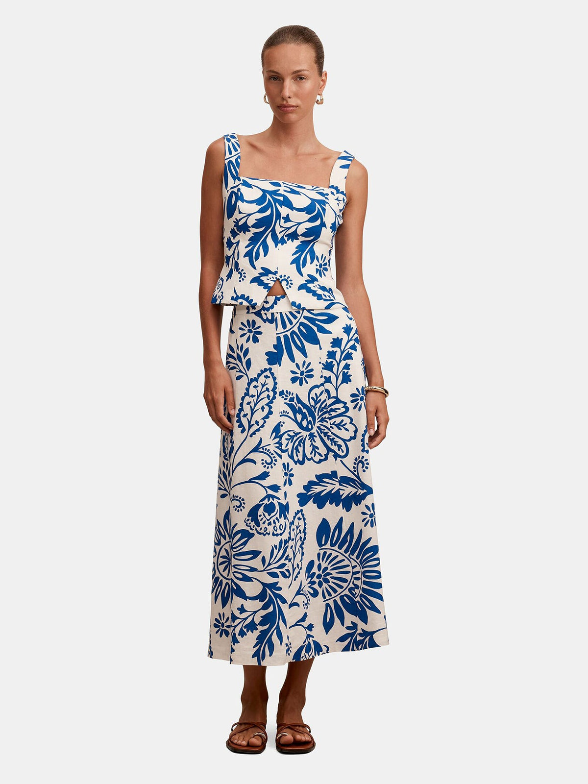 Darcy Printed Top Blue