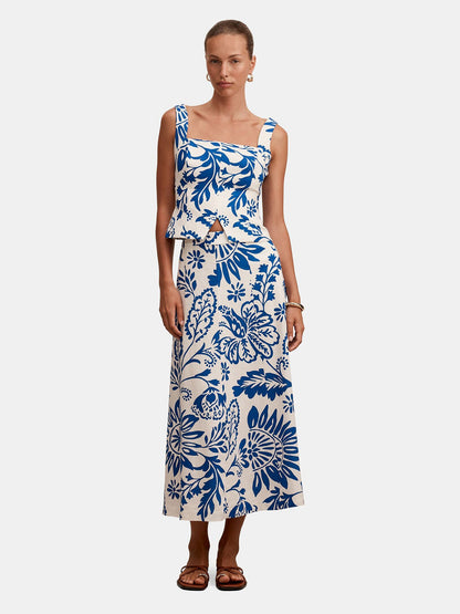 Darcy Printed Top Blue