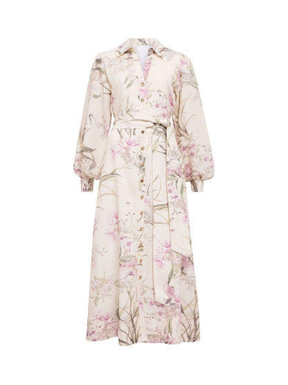 Hazel Shirt Midi Dress Floral
