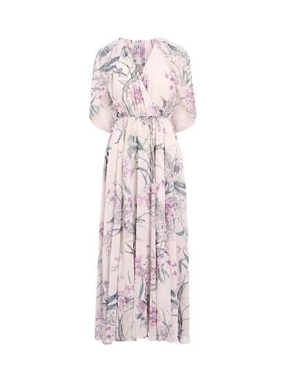 Jodie Gathered Cape Maxi Dress Floral