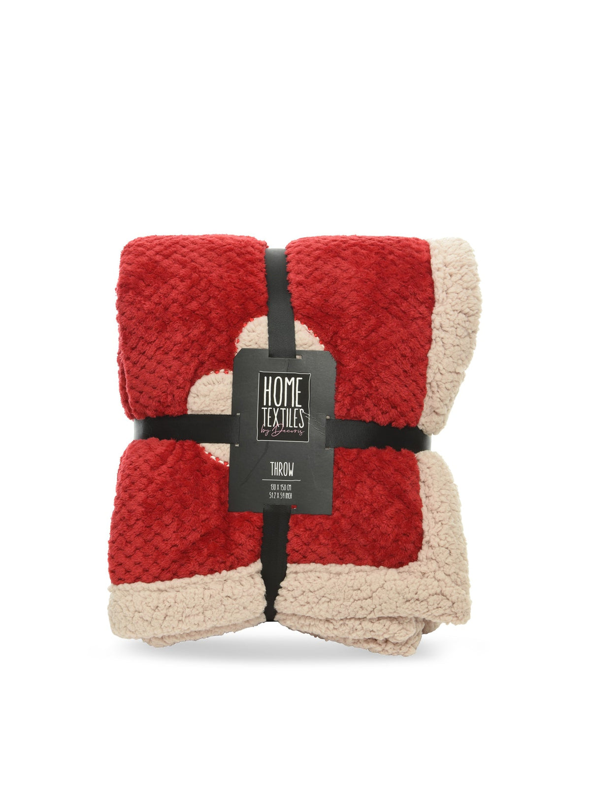 Diamond Flannel Sherpa Heart Throw 130 x 150cm