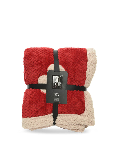 Diamond Flannel Sherpa Heart Throw 130 x 150cm