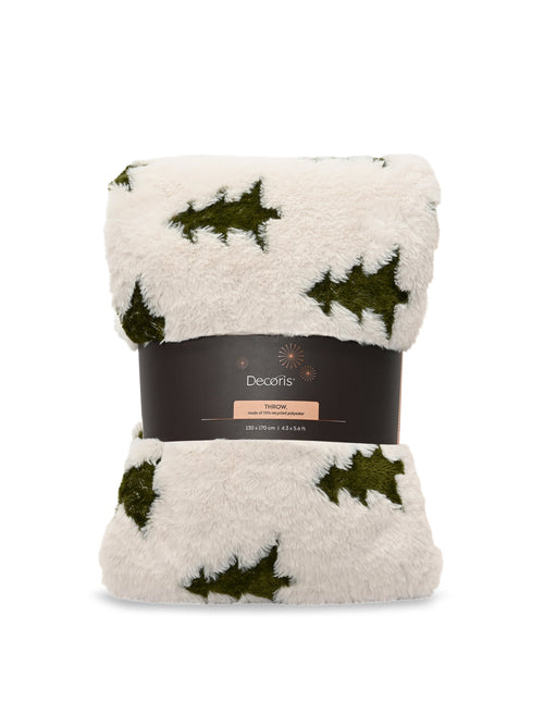 Teddy Fur Christmas Tree Throw 130 x 170cm