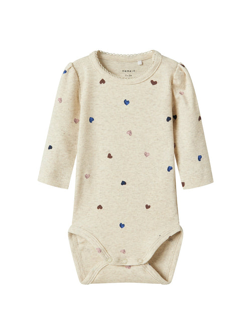 Baby Long Sleeve Bodysuit Beige
