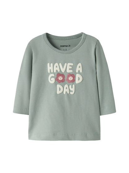 Baby Organic Cotton Long Sleeve Top Green